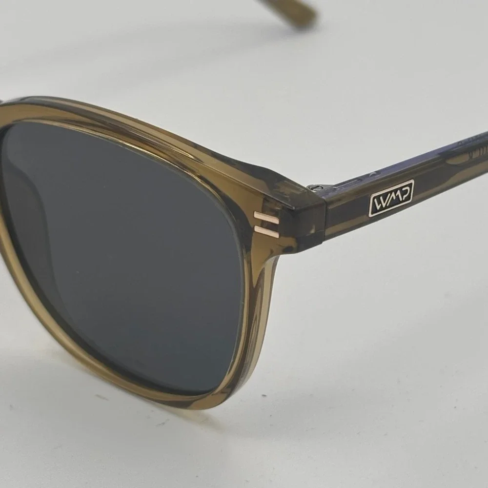 WMP Nick Sunglasses Crystal Olive Round Polarized Retro Eyewear - Picture 2 of 10